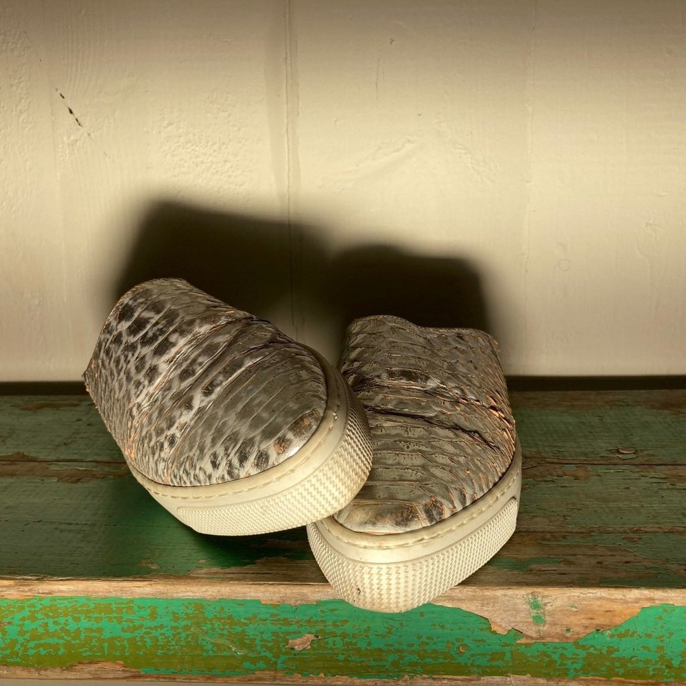 ZCD Montreal Silver Snakeskin Slip-ons- 6US